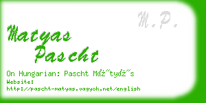 matyas pascht business card